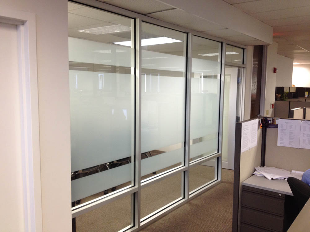Glass windows inside an office